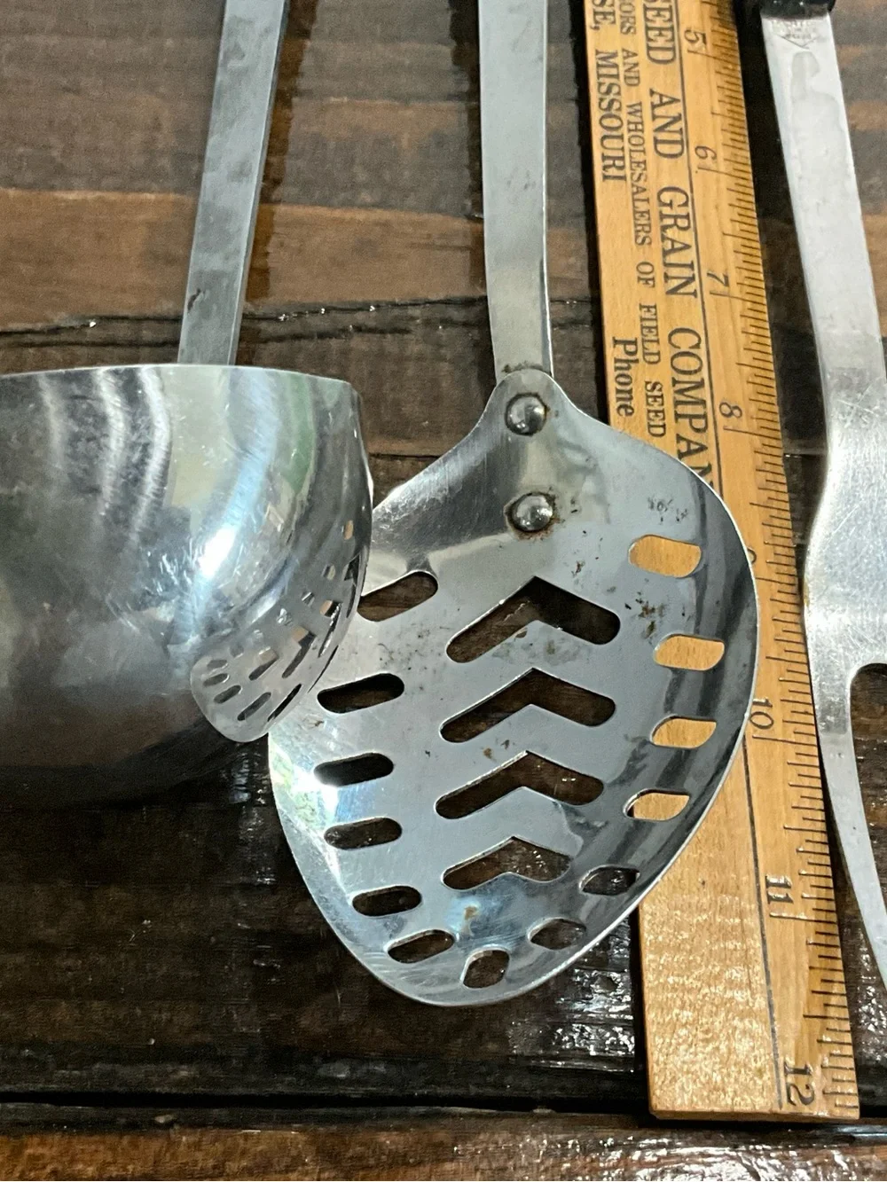 Vintage Lot of 3 Ashton Serving Utensils Stainless Steel Wheat Pattern Handle